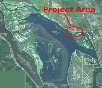 Map of Dredging Project Location on Lake