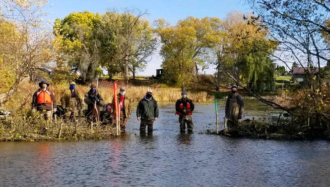 Work Crew posing at Breach Dam