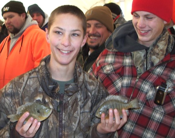Youth with Bluegills